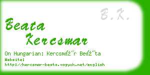 beata kercsmar business card